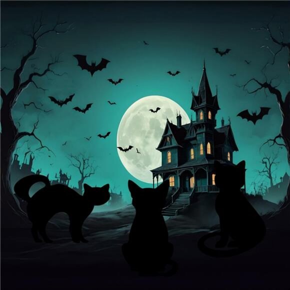 Halloween Black Cat Cats Yard Sign Home Outdoor Lawn Decoration With Stakes - Picture 2 of 6